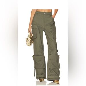 Steve Madden Olive Green Wide-Leg Cargo Pants